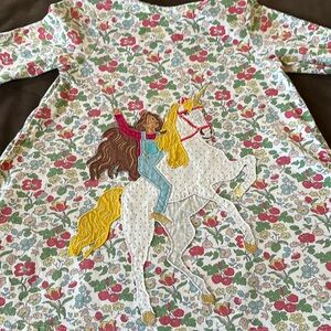Mini Boden dress, size 2-3, girl riding unicorn